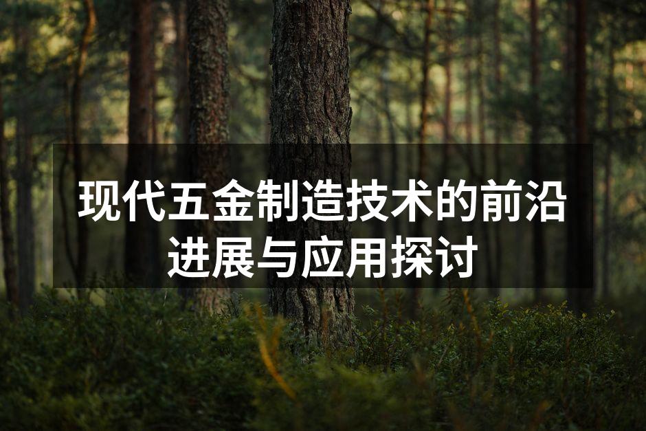 现代五金制造技术的前沿进展与应用探讨